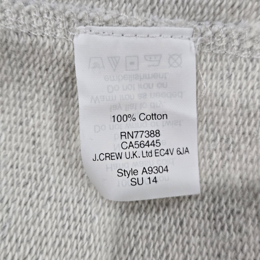 Millenial JCrew Gray Sweatshirt Neon Yellow Jeweled Neckline Embellishment M - Picture 5 of 7